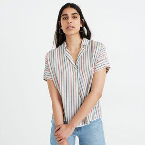 Madewell Rainbow Stripe Park Popover Shirt